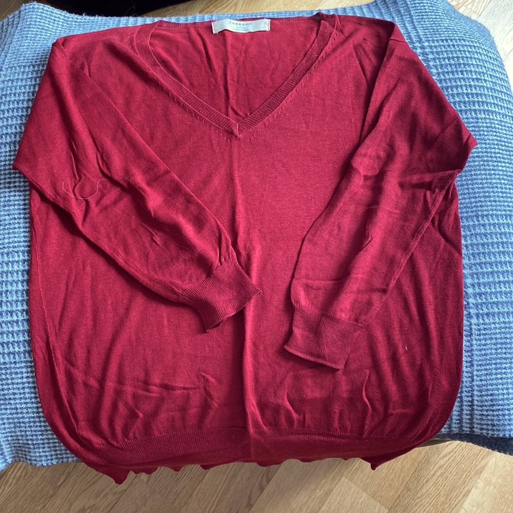 Zara V Neck Silk Cotton Sweater